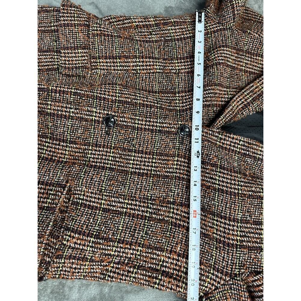 Scotch & Soda Brown Plaid Pea Coat - Picture 9 of 14